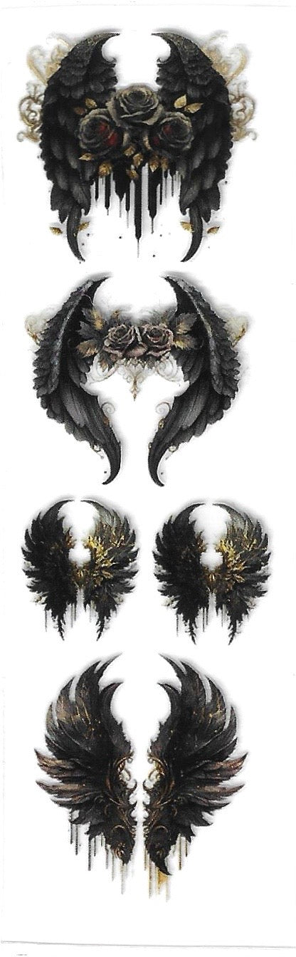 Dark romance wings P132 Uvdtf Pen Wrap