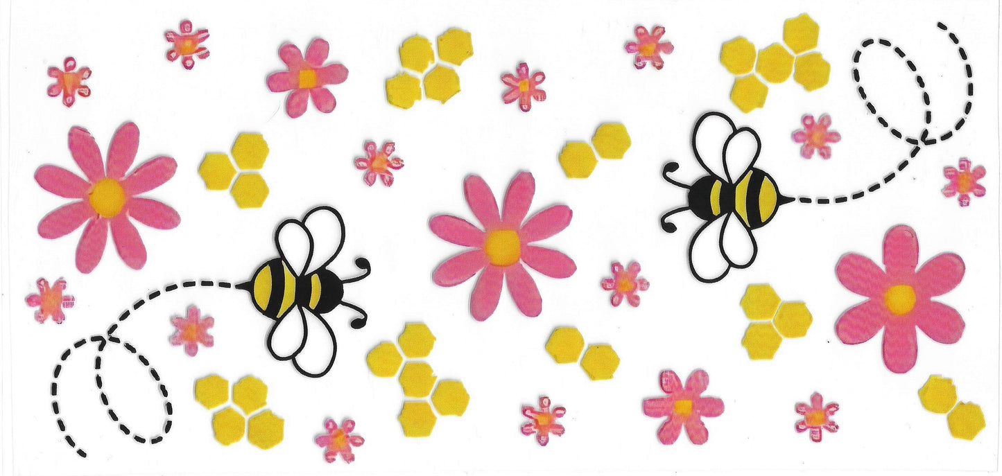Honeybee Blossom 82 UVDTF 16oz Cup Wrap
