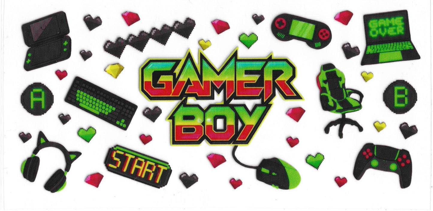 Gamer Boy 103 UVDTF 16oz Cup Wrap