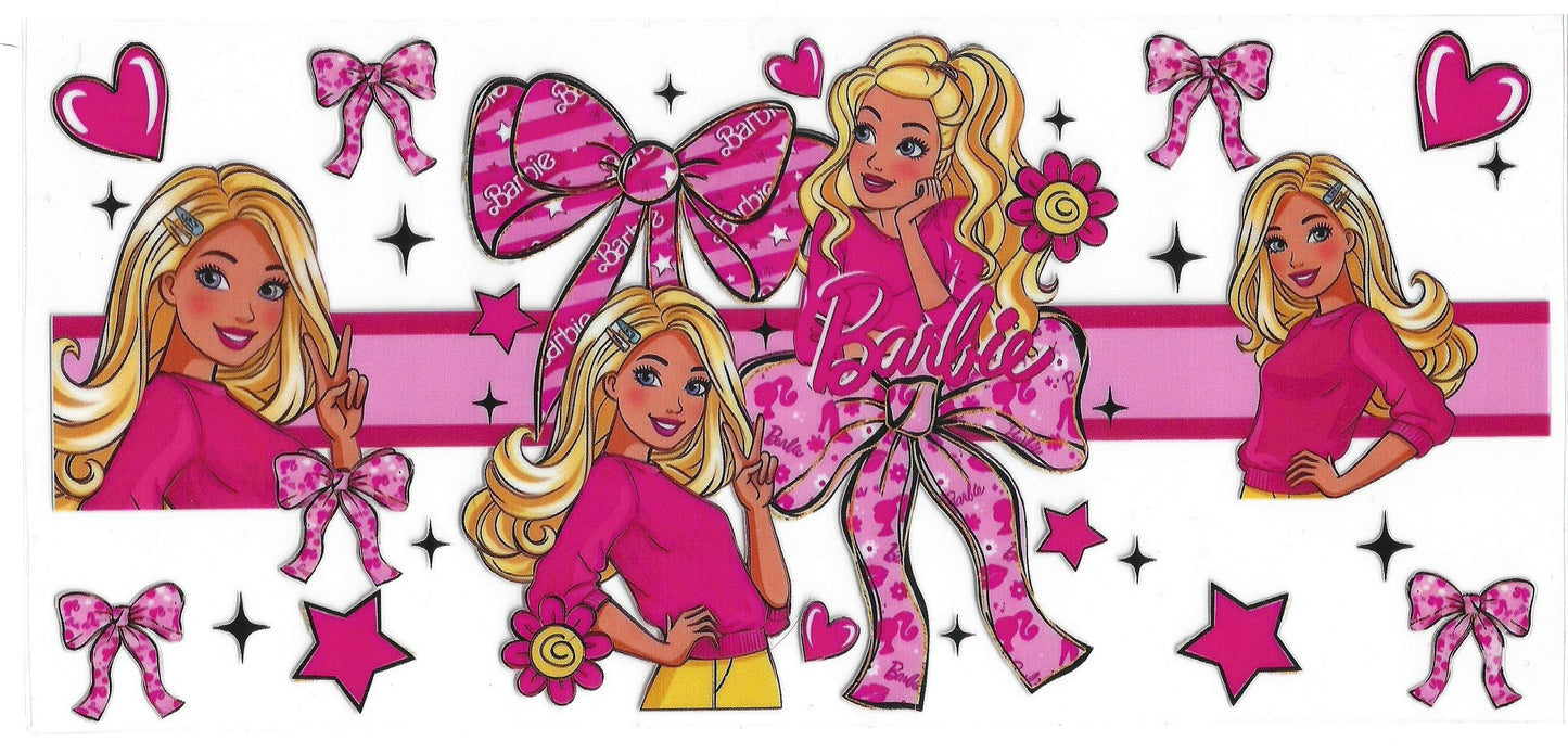 Barbie & Bows 4293 UVDTF 16oz Cup Wrap