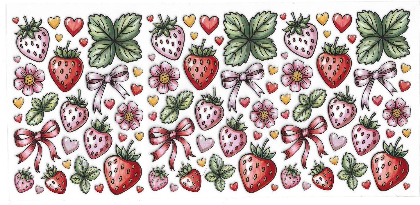 Strawberries 4295 UVDTF 16oz Cup Wrap