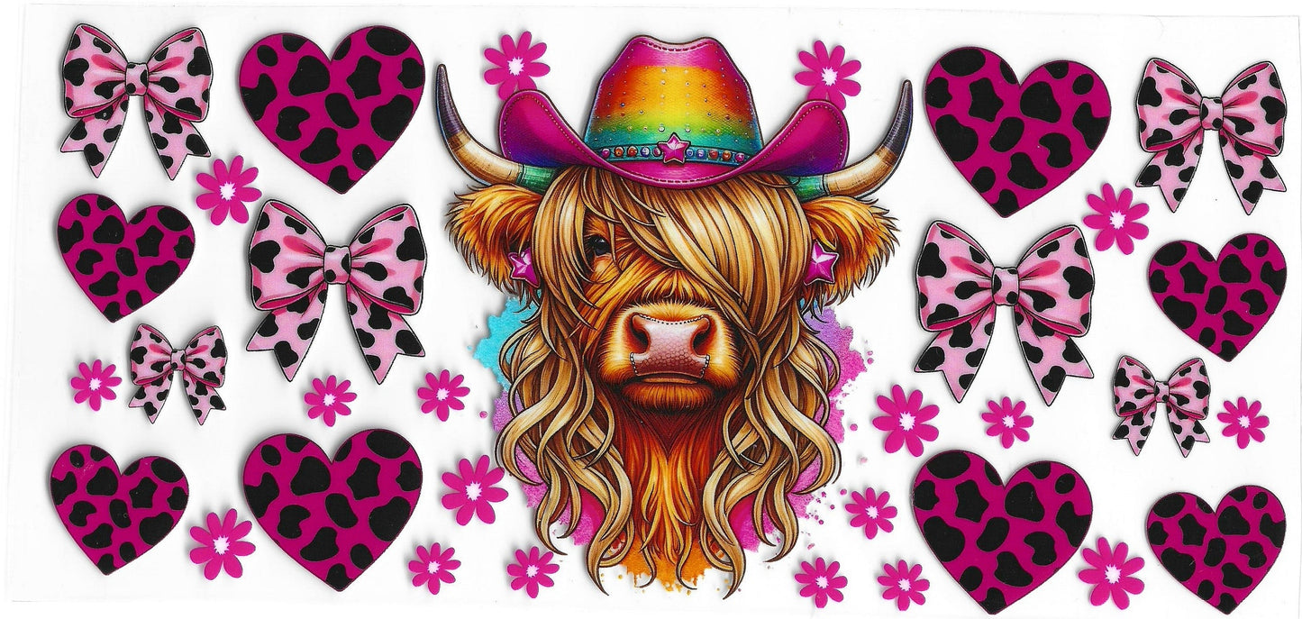 436 - Highland Cow UV-DTF 16oz Cup Wrap