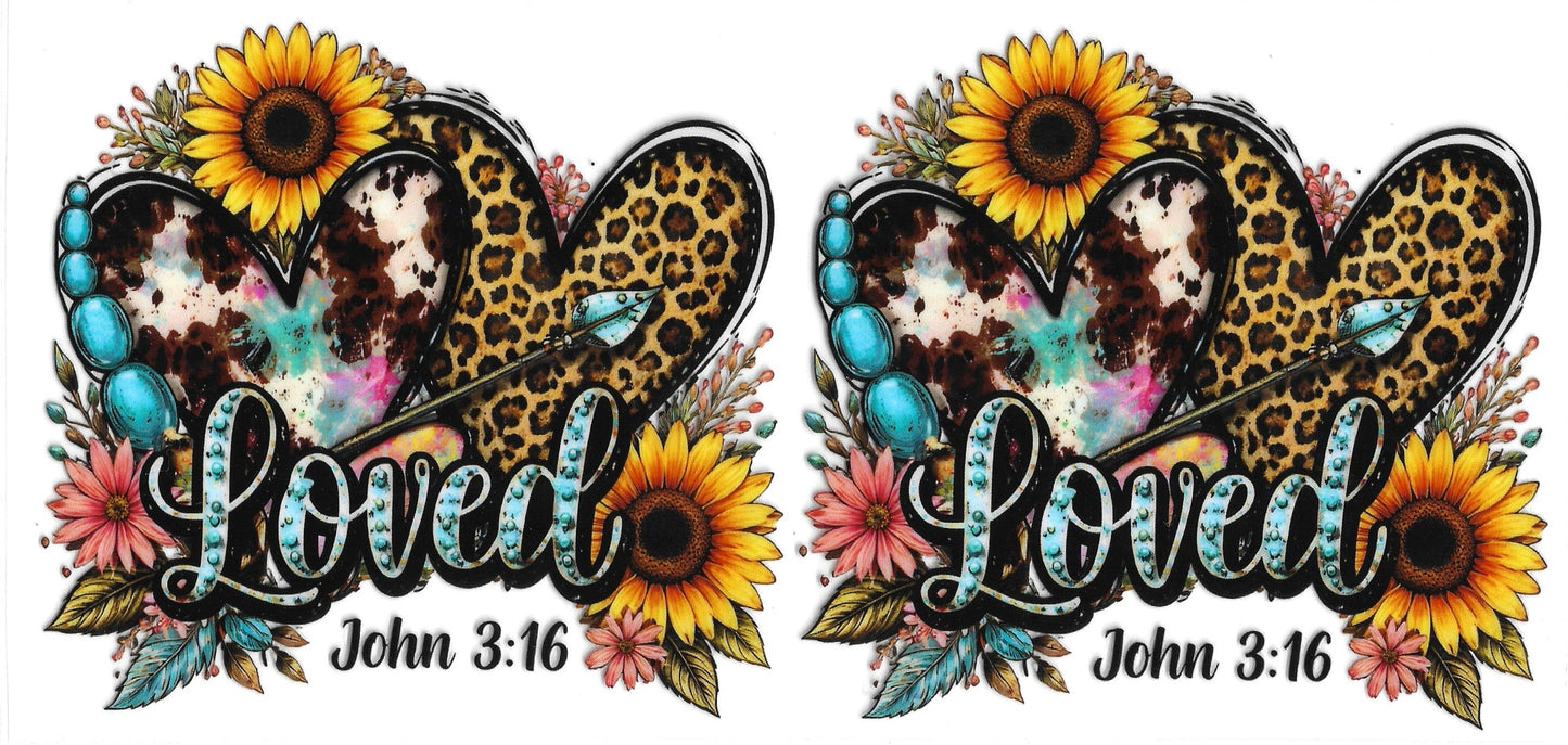 220 - Loved John 3:16 UV-DTF 16oz Cup Wrap