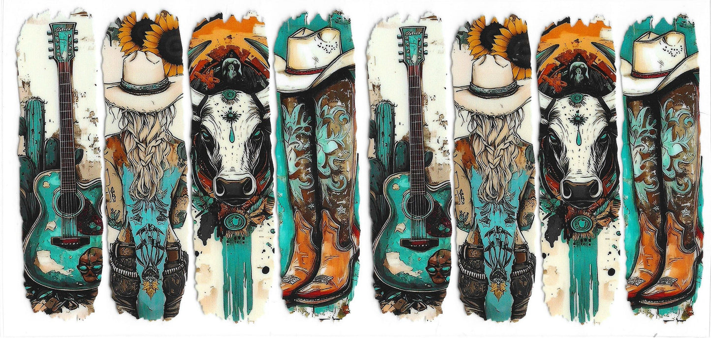 212 - Western Pattern UV-DTF 16oz Cup Wrap