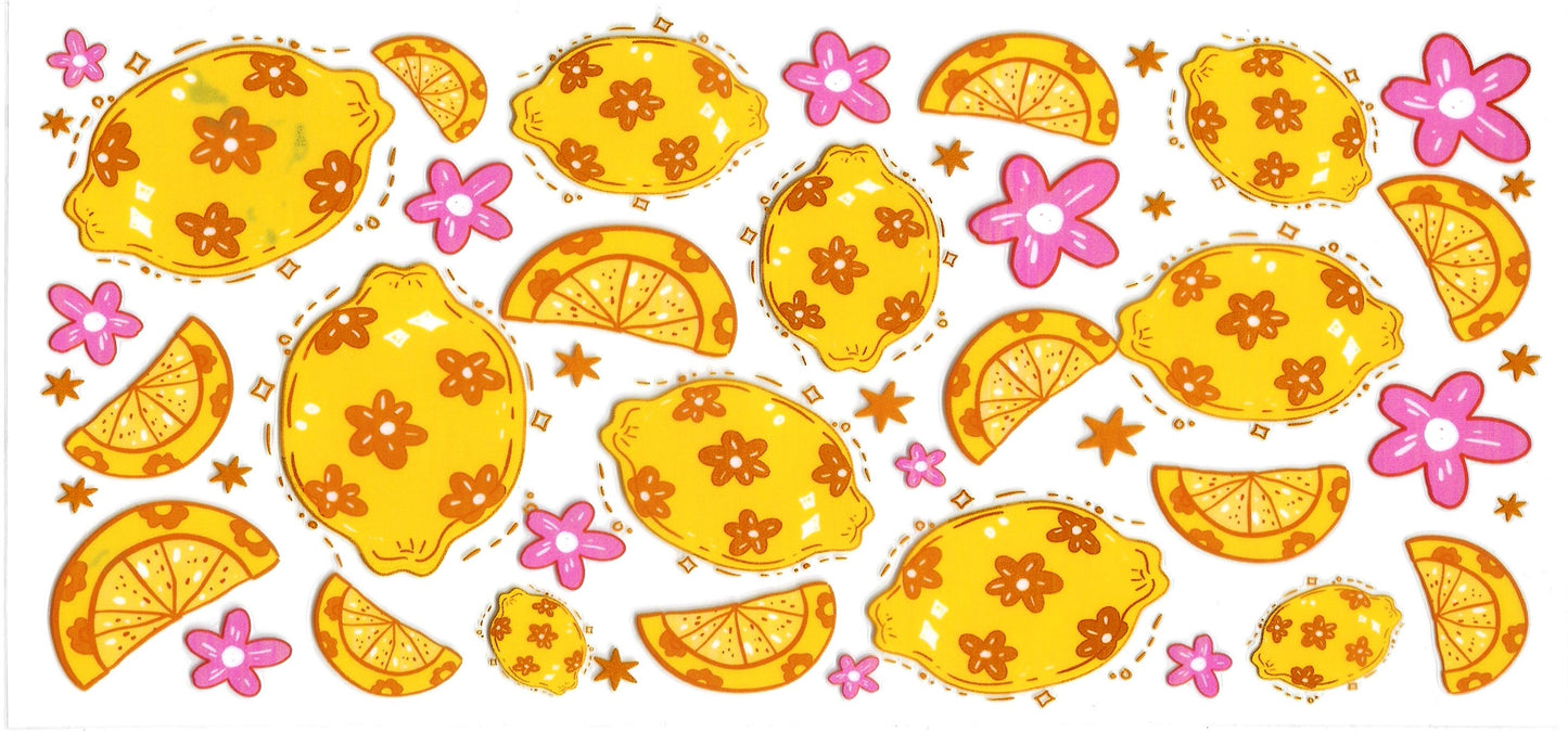 291 - Lemons UV-DTF 16oz Cup Wrap