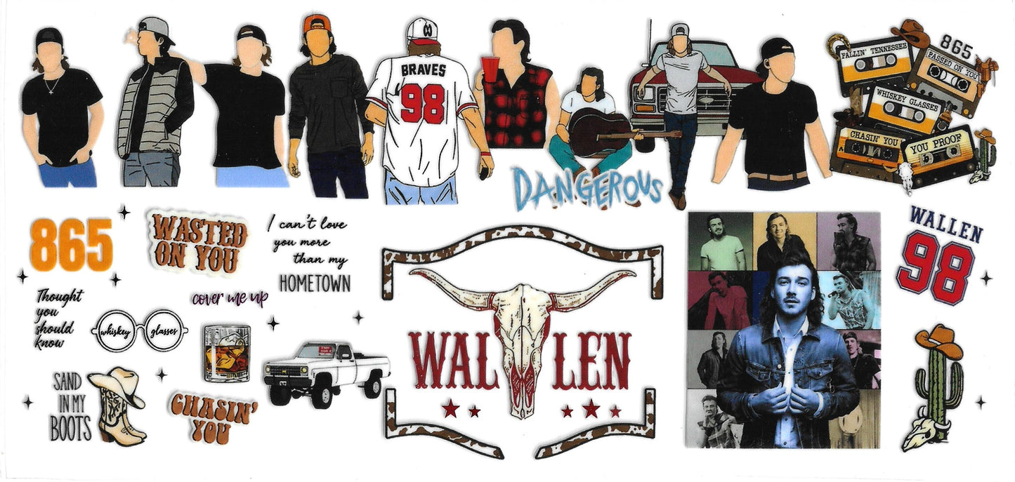 283 - Morgan Wallen UV-DTF 16oz Cup Wrap