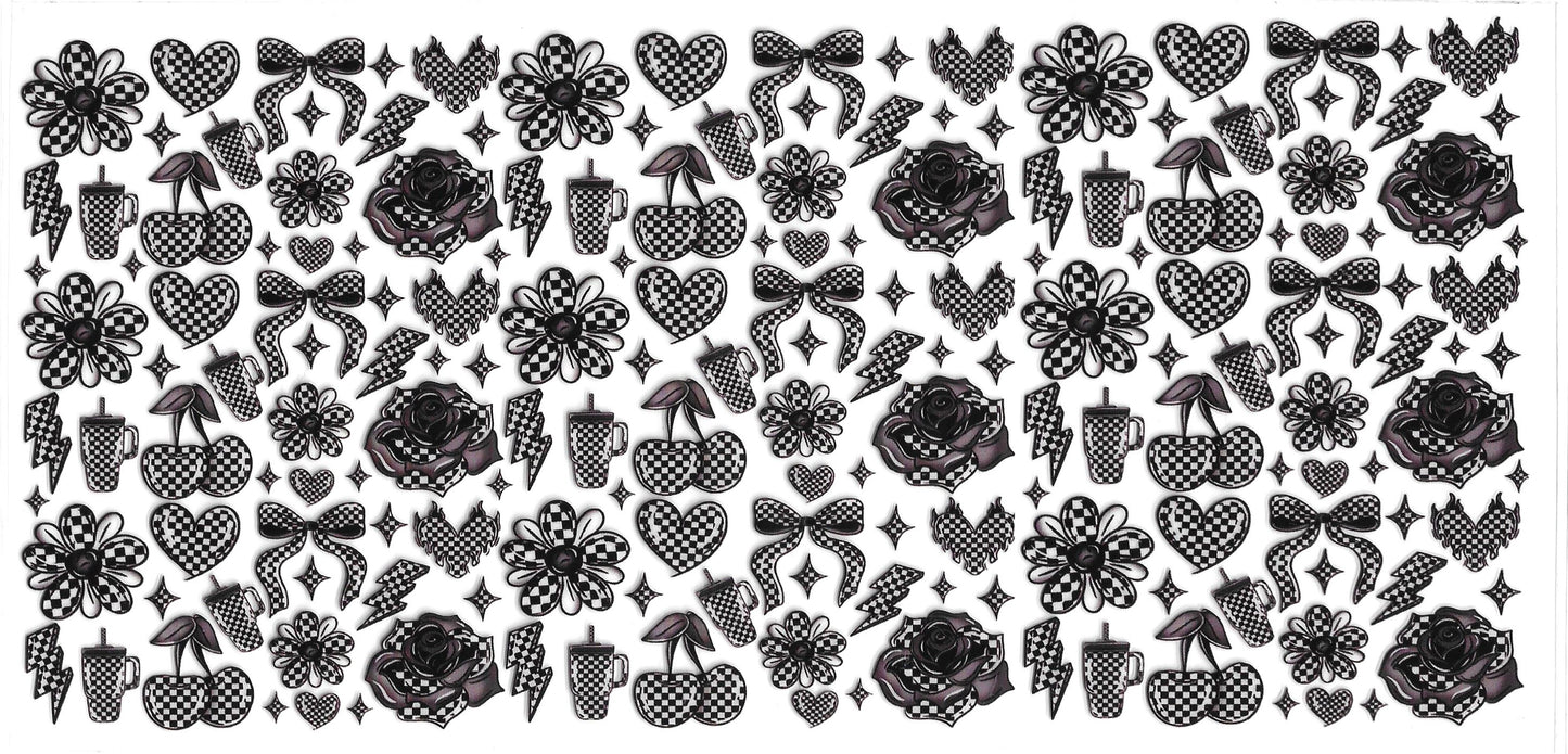 257 - Girly Pattern UV-DTF 16oz Cup Wrap