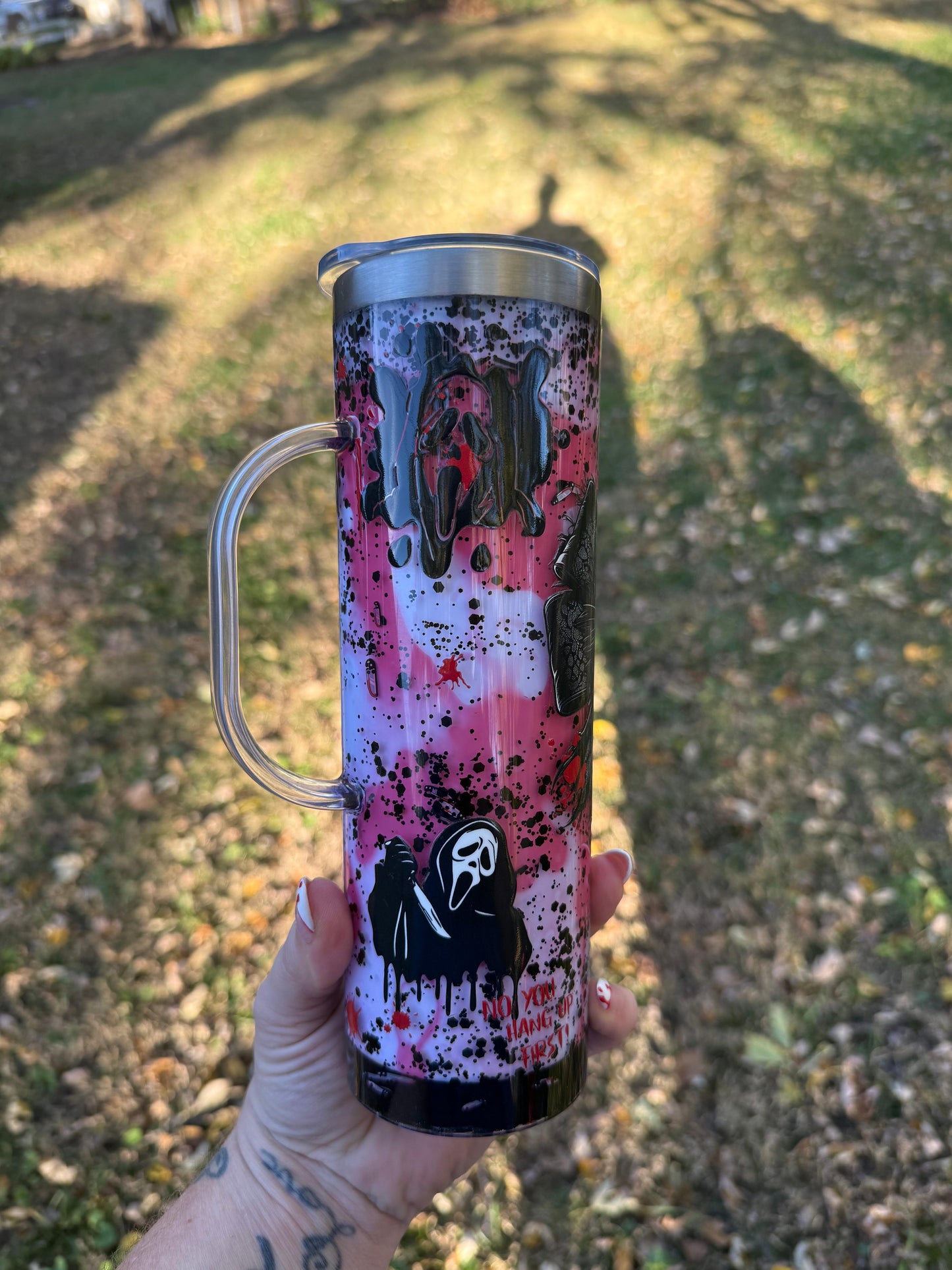 Ghost face blood drip 20oz stainless steel tumbler