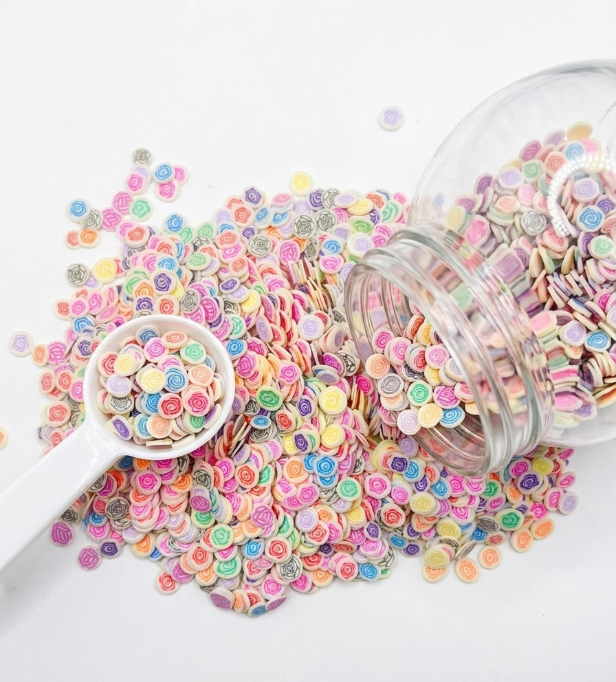 Glow Multi Color Rose - Polymer Clay (Not Edible) 5mm 30g bag