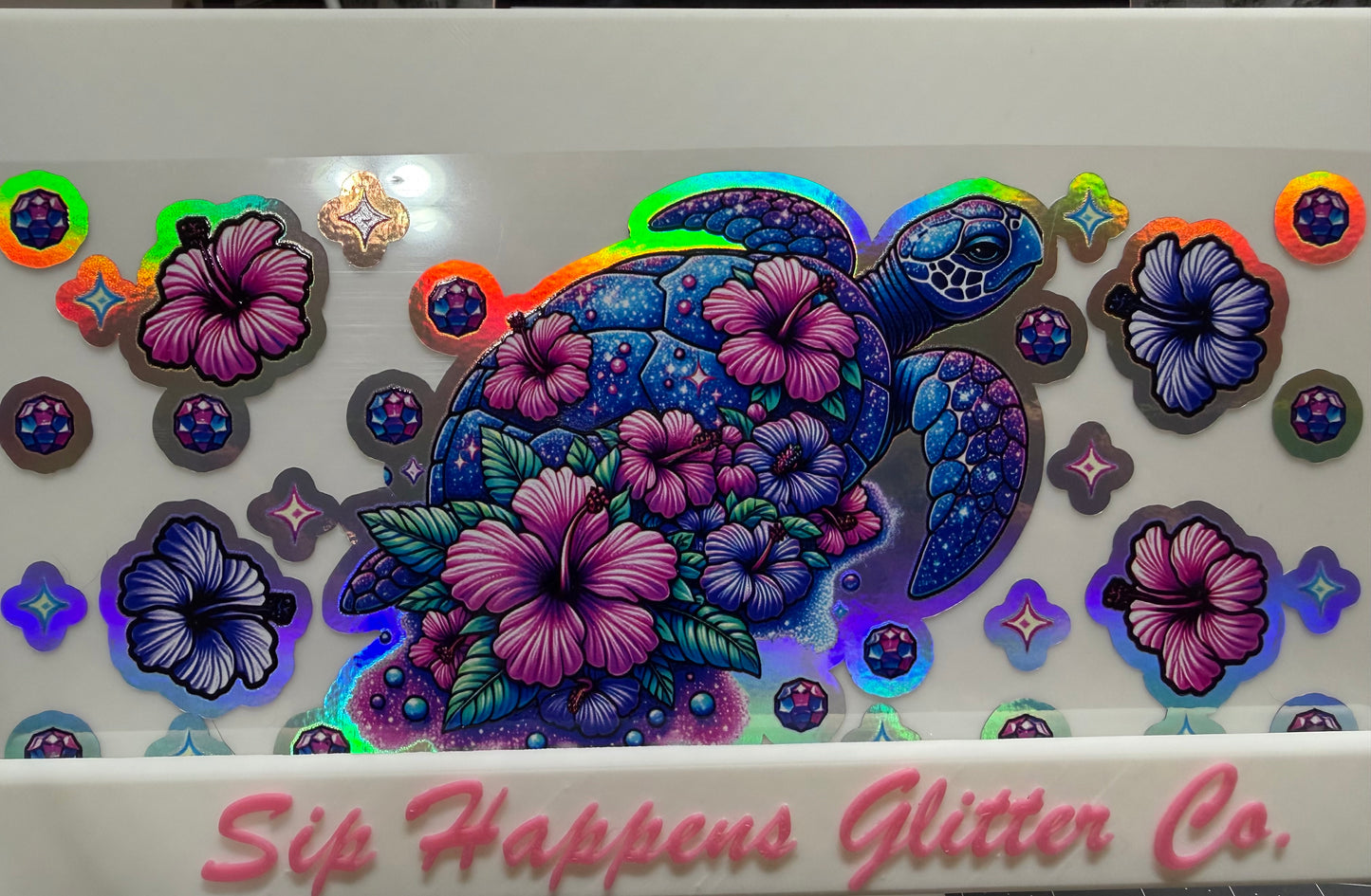 Sea turtle 4268 - Holographic - Uvdtf 16oz cup wrap