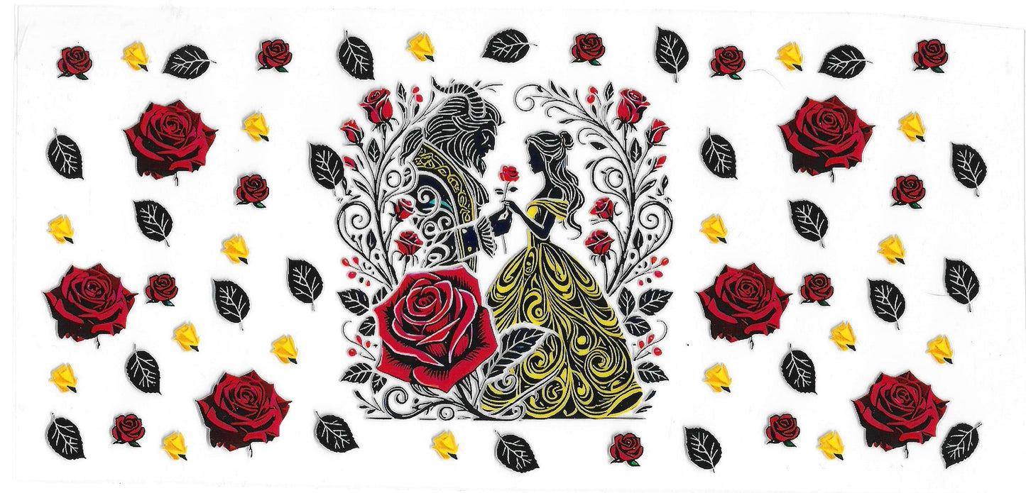 614 - Beauty & the Beast UV-DTF 16oz Cup Wrap