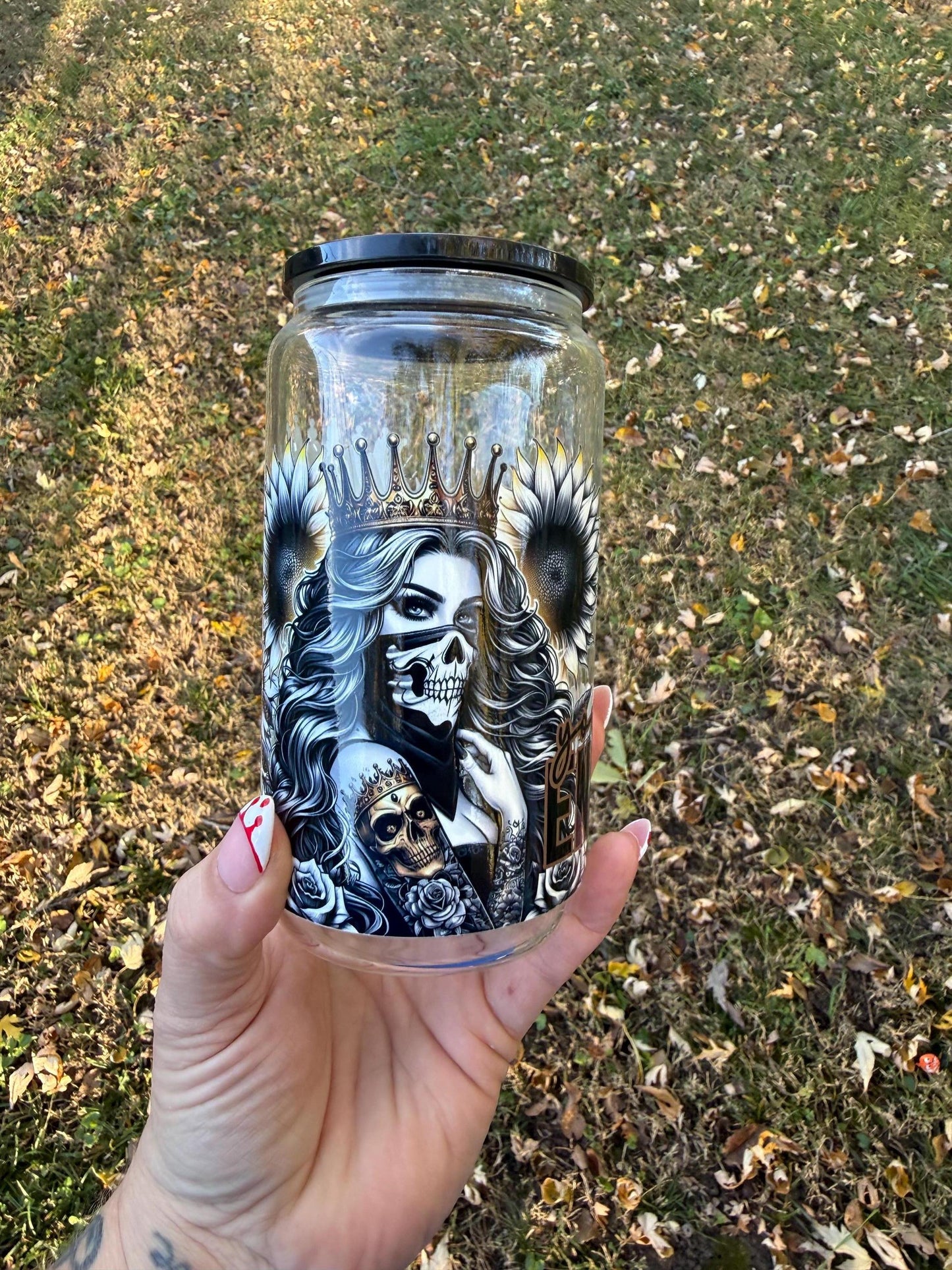 You Are Enough Tattoo Girl Glass Can Cup: Motivational Gift