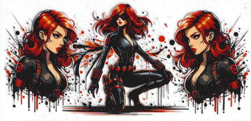 1051 - Black Widow UV-DTF 16oz Cup Wrap