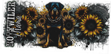 1258 - Rottweiler mama UV-DTF 16oz Cup Wrap