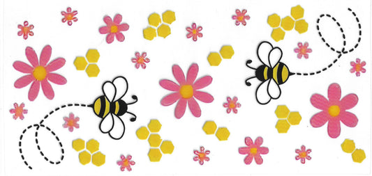 82  - Honey bee UV-DTF 16oz Cup Wrap