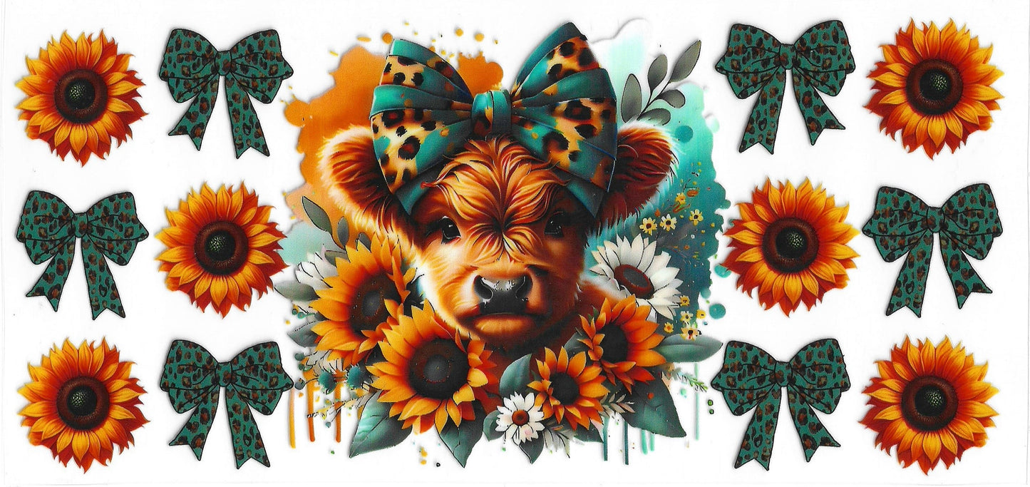 Sunflower Cow 86 UVDTF 16oz Cup Wrap