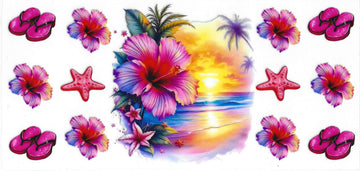 88 - Beach sunset UV-DTF 16oz Cup Wrap