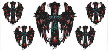 89-  Cross with wings UV-DTF 16oz Cup Wrap