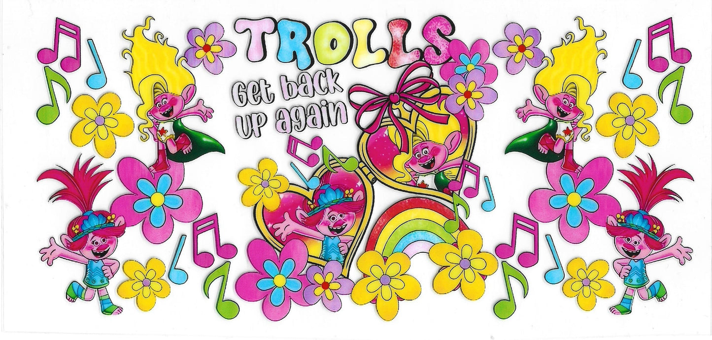Trolls 90 UVDTF 16oz Cup Wrap