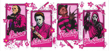95 - Horror movie characters UV-DTF 16oz Cup Wrap