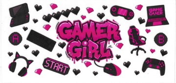 102 - Gamer girl UV-DTF 16oz Cup Wrap