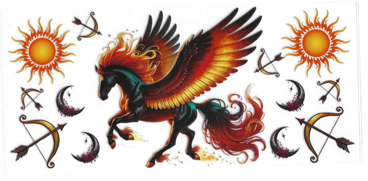 104 - Horse with wings UV-DTF 16oz Cup Wrap