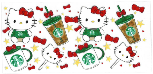 127 - Hello Kitty Coffee UV-DTF 16oz Cup Wrap