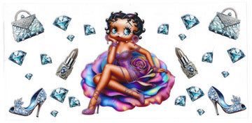 135 - Betty Boop & Diamonds UV-DTF 16oz Cup Wrap