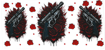 4294 - Roses & guns UV-DTF 16oz Cup Wrap
