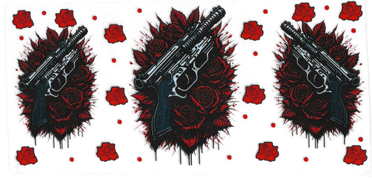 4294 - Roses & guns UV-DTF 16oz Cup Wrap