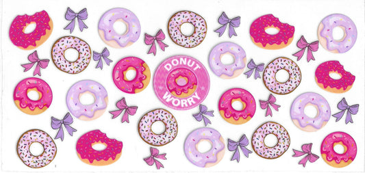 143 - Donut Worry UV-DTF 16oz Cup Wrap