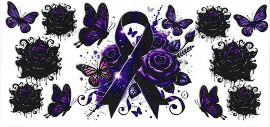 147 - Awareness ribbon UV-DTF 16oz Cup Wrap