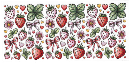 4295 - Strawberries UV-DTF 16oz Cup Wrap