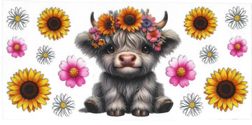 186 - Highland cow UV-DTF 16oz Cup Wrap