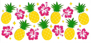 196 - Pineapple UV-DTF 16oz Cup Wrap