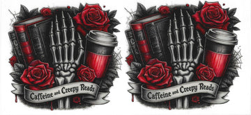 207 - Caffeine and creepy reads UV-DTF 16oz Cup Wrap