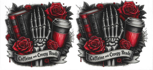 207 - Caffeine and creepy reads UV-DTF 16oz Cup Wrap