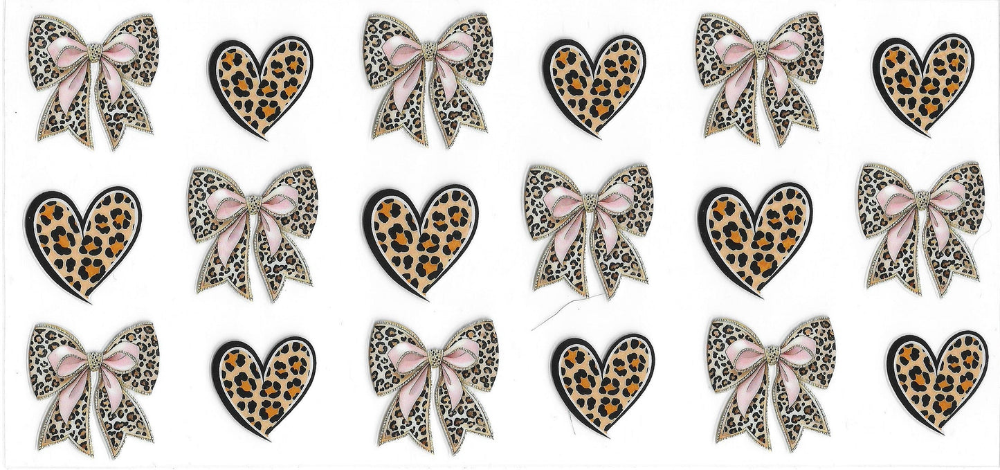 Leopard hearts & bows 07 UVDTF 16oz Cup Wrap