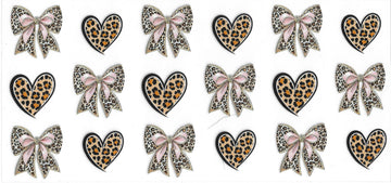 07 - Leopard hearts & bows UV-DTF 16oz Cup Wrap