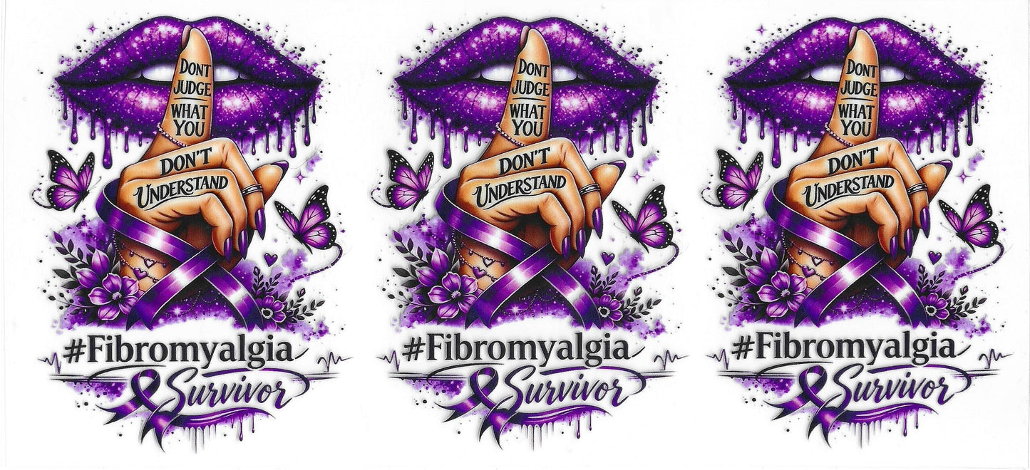 Fibromyalgia Survivor 14 UVDTF 16oz Cup Wrap