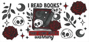 40 - I read book that come with a warning UV-DTF 16oz Cup Wrap