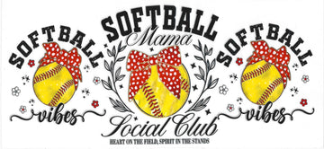 41 - Softball mama UV-DTF 16oz Cup Wrap