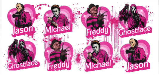 417 - Horror Movie Characters UV-DTF 16oz Cup