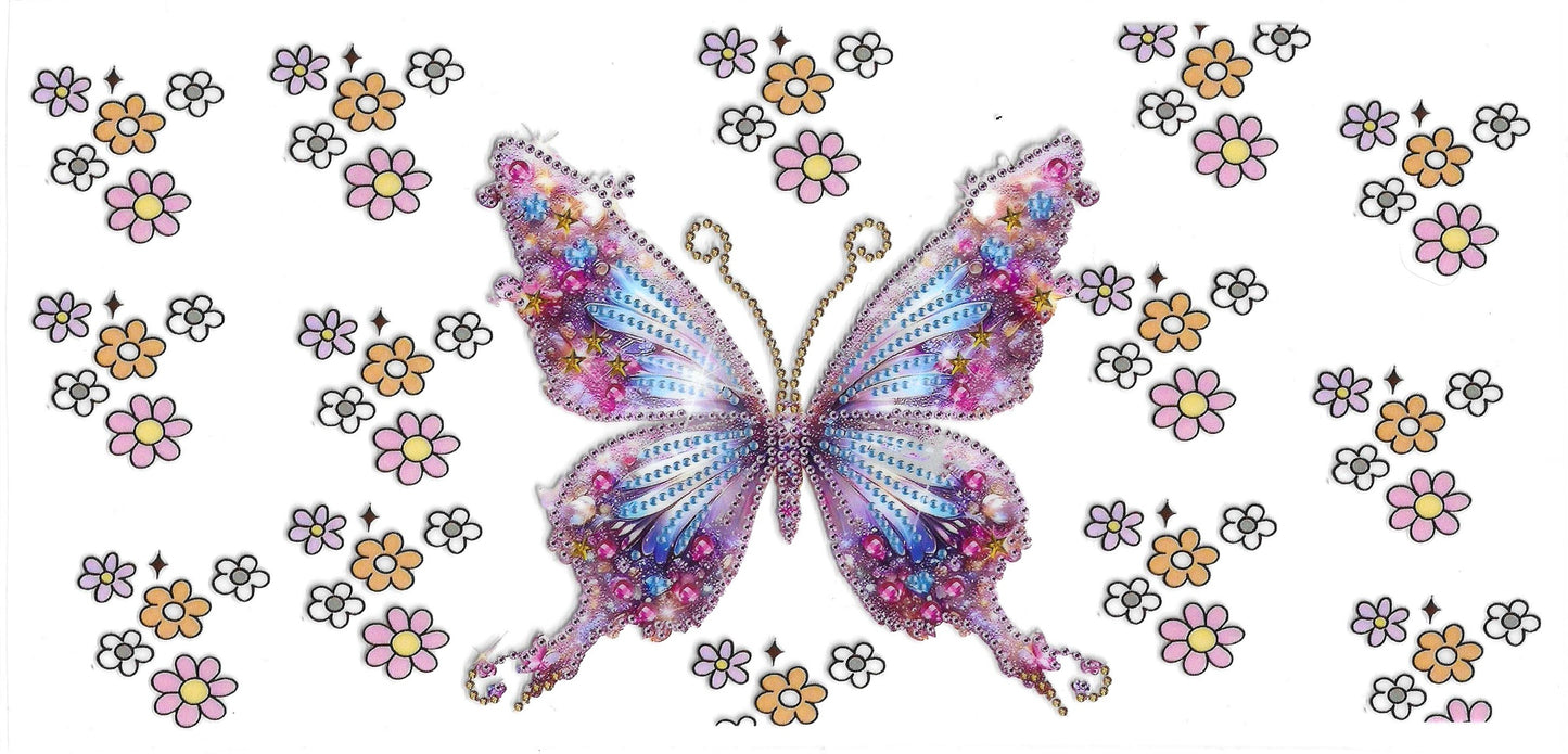 412 - Diamond Butterfly UV-DTF 16oz Cup