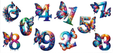 376 - Butterfly Numbers  UV-DTF 16oz Cup Wrap