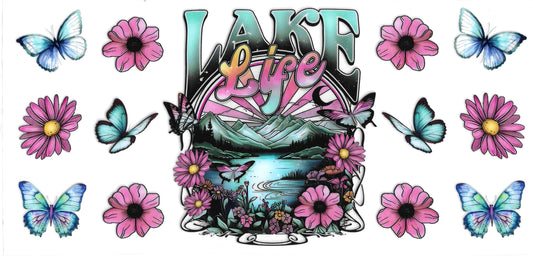 351 - Lake Life  UV-DTF 16oz Cup Wrap