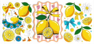 875 - Geese & Lemons  UV-DTF 16oz Cup Wrap