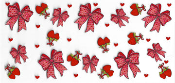 876 - Bows & Strawberries UV-DTF 16oz Cup Wrap
