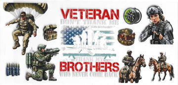 939 - Veteran Don't thank me thank my brothers who never come back UV-DTF 16oz Cup Wrap