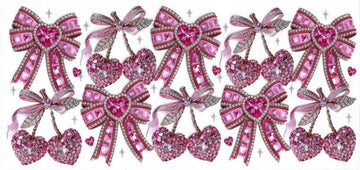 786 - Pink diamond bows UV-DTF 16oz Cup Wrap